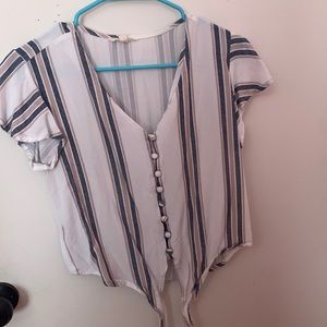 Button Up Striped Top